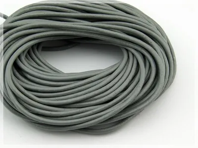Produktbild von Vintageparts echtes Lederband rund 2mm grau 2m