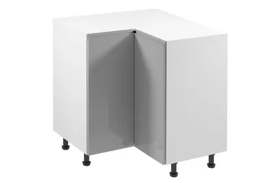 Produktbild von Eckunterschrank 79 x 79 cm Küchenschrank ohne Arbeitsplatte Küchenzeile, Aspen D90N Grau/Hochglanz