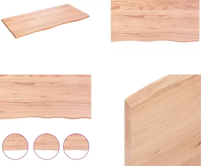Obrázek produktu pro vidaXL Nástěnná police světle hnědá 100x50x2 cm dubový masiv - Nástěnná police - Úložné police - Plovoucí police