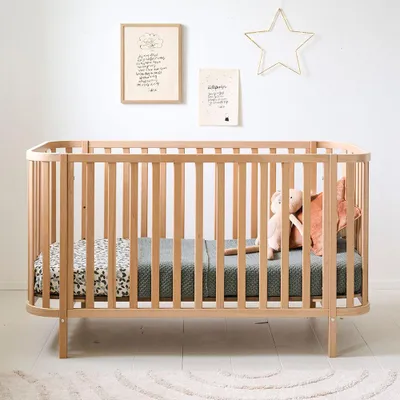 Produktbild von Petite Amélie MITWACHSENDES BABYBETT «COCOON» | 70 X 140 CM | NATUR 70x140-Cocoon-Natural-Massivholz