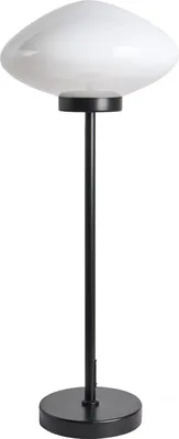 Produktbild von BELIANI Tischlampe Schwarz Metall 62 cm Hoch 1-Flammig Ovaler Glasschirm Langes Kabel mit Schalter Moderne Schlafzimmer Tischleuchte Nachttischlampe