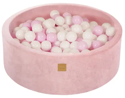 Obrázok produktu pre Guľôčkový bazén MeowBaby powder rose round 90x30cm, guľôčky: Biela/Pastelová ružová