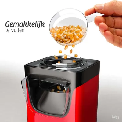 Image de Machine à pop-corn Gadgy Gadgy - Machine à pop-corn à air chaud - 1100 Watt - avec cuillère de mesure - Fête d'enfants