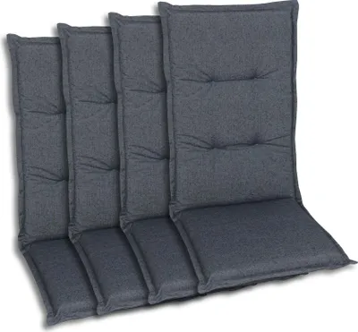 Produktbild von GO-DE Textil, Sesselauflage Mittellehner, 4er-Set, Farbe: anthrazit, Maße ca.: 108 cm x 50 cm x 6 cm