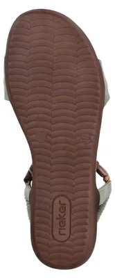 Zdjęcie produktu dla Sandały damskie Rieker w stylu boho z elastycznym paskiem i materiałowym wykończeniem, model V7568, rozmiar: 42 EU, kolor: zielony