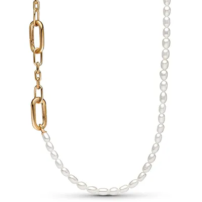 Immagine prodotto di Collana Pandora Me 362302C01-45 con perla d'acqua dolce trattata, placcata in oro 14 carati, lunghezza 45 cm