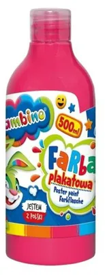 Produktbild von Rosa Plakatfarbe in einer Flasche 500ml Bambino