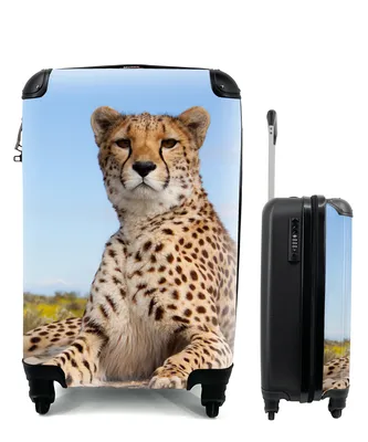 Obrázek produktu pro Kufr Příruční zavazadlo na kolečkách Malý cestovní kufr na 4 kolečkách Leopard - Zvířata - Příroda - Velikost kabiny < 55x40x23 cm a 55x40x20 cm -