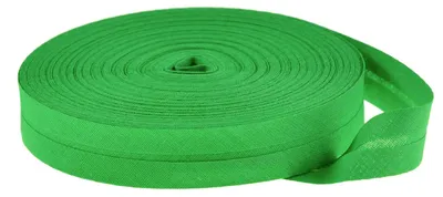 Schrägband Baumwolle Breite 14mm gefalzt gelbgrün