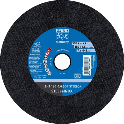 Produktbild von PFERD 61343122, Schneidedisk, Edelstahl, Stahl, 18 cm, Jede Marke, Flache Mitte, 2,22 cm
