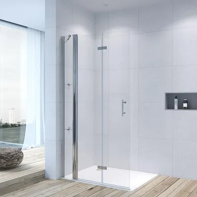 Produktbild von AQUABATOS® Walk in Dusche, Duschwand Glas, Faltbar Duschabtrennung  6 mm ESG-Sicherheitsglas mit Nanobeschichtung  95 x 197 cm