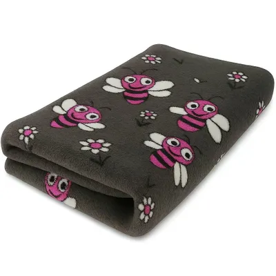Produktbild von Vet Bed Hundedecke mit Antirutschbeschichtung Bees Biene anthra fuchsia
