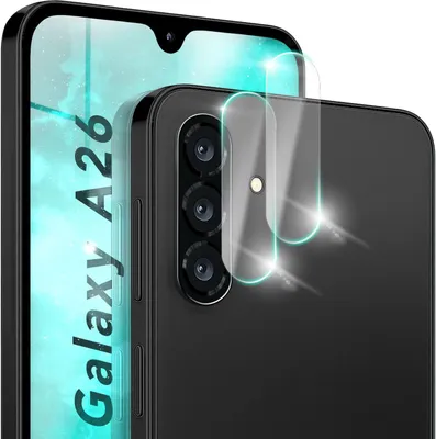 Zdjęcie produktu dla Szkło ochronne na aparat do Samsung Galaxy A26 - 2x szkło hartowane, odporne na zarysowania, kurz, kompatybilne z etui - przezroczyste