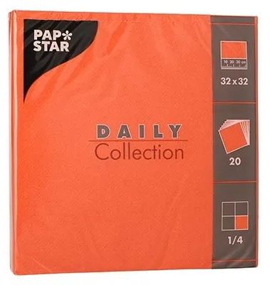 Produktbild von Servietten "DAILY Collection" 1/4-Falz 32 cm x 32 cm nektarine