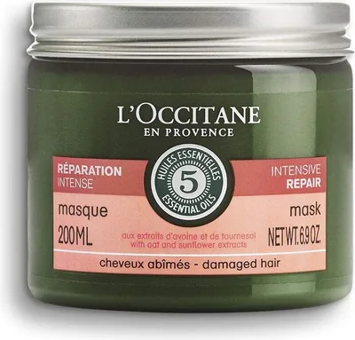 Obrázek produktu pro L'Occitane Aromachologie Intensive Repair Mask, 200 ml, Ženy, Lámavé vlasy, Barevné vlasy, Poškozené vlasy, Suché vlasy, Vyživující, Oprava, Revitalizační, Posilující, Slunečnicový olej, Dávkovač
