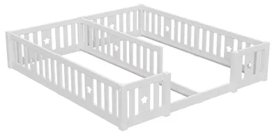 Zdjęcie produktu dla Łóżko dziecięce – rama łóżka – 180 x 200 cm – wzór gwiazd – do samodzielnego montażu – bez stelaża – białe