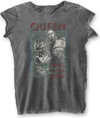 Obrázok produktu pre Queen News of the World Burnout Charcoal Grey L Dámske Tričko