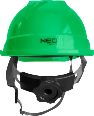 Zdjęcie produktu dla NEO TOOLS Hełm przemysłowy z paskiem podbródkowym, zielony
