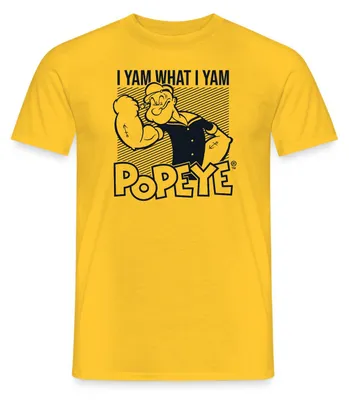 Produktbild von Spreadshirt Popeye I Yam What I Yam Männer T-Shirt, 4XL, Gelb