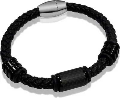 Immagine prodotto di Bracciali da uomo, in pelle, GioiaPura, colore nero, collezione Carbon