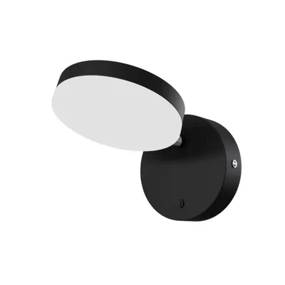 Image de Applique LED, noir, intensité lumineuse variable, spot mobile, H 11 cm