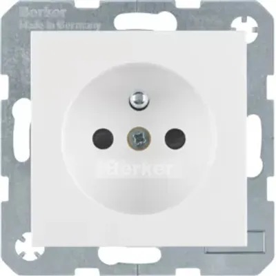 Produktbild von Berker 6765768989 Steckdose mit Schutzkontaktstift polarweiß, glänzend Berker S.1/B.3/B.7