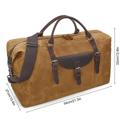 Produktbild von OKWISH Reisetasche Faltbare Sporttasche für Flugzeug 54x27x32cm Fitnesstasche Wasserfest Handgepäck Tasche Handtasche für Sport & Reisen khaki