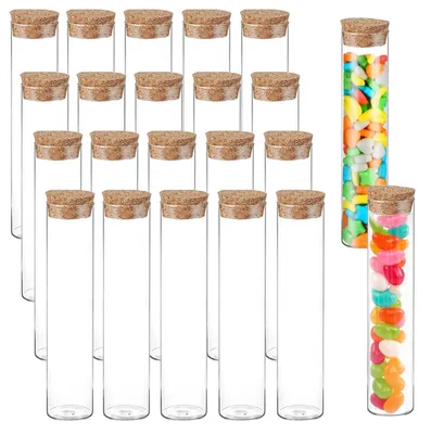 Image de Bouteilles en verre Rousey avec bouchon en liège - Lot de 20 pièces, 30 ml