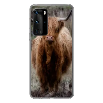 Produktbild von MuchoWow® Handyhülle Schutzhülle Hülle für Huawei P40 Pro Schottischer Hochländer - Moos - Gras Silikon Softcase Handy Hülle - Schutz