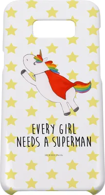Produktbild von Mr. & Mrs. Panda Samsung Galaxy S8 plus Handyhülle  Einhorn Super - Weiß - Geschenk, Cover, Handy, Einhörner, Held, Case, Freundin, Hülle, Traummann, Unicorn