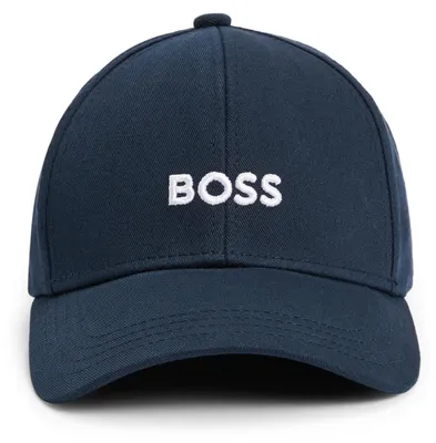Imagen del producto de Gorra de béisbol BOSS para hombre, con logo central en relieve, confeccionada en tela resistente, color azul "Fichtenblau", talla única