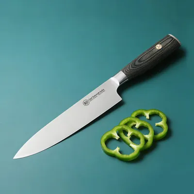 Produktbild von Carl Schmidt Sohn Kochmesser, 20 cm Edelstahlklinge, 2,5 mm Klingenstärke, Holzimitat-Griff