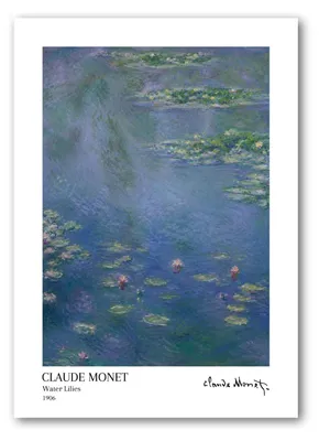 Kunstposter Seerosen, 42x30 cm, Premium-Mattpapier 250 g/m²