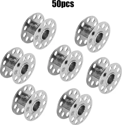 Image de 50pcs Nähmaschine Spulen Lockstitch Plastik Spulen Metall verhindern Unterbrechungstahlstahl