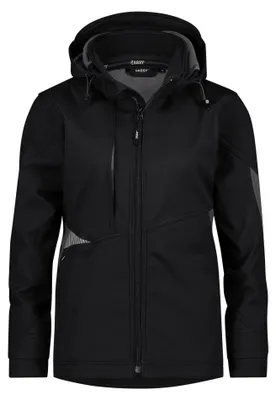 Productafbeelding van Dames softshell jas Gravity Next Women PESRE21, 280g, zwart, maat M, DASSY 300581