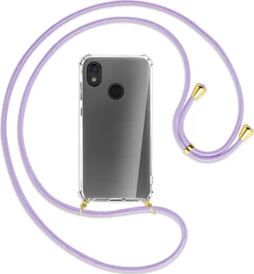 Produktbild von Handykette Backcover-Schutzhülle mit Band (Metall goldfarben) für Cat S52 - violett