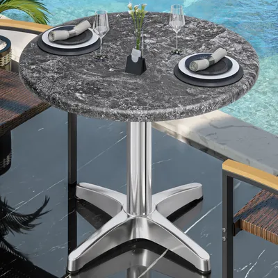 Produktbild von WBC | Bistro Außen Tisch | Ø:H 60 x 80,5 cm | Felsen / Aluminium | Rund | Bistrotisch Gastro Tisch