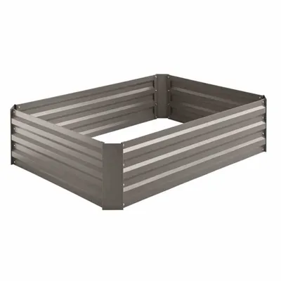 Image de SIENA GARDEN Lit surélevé en métal gris, 120 x 90 x 30 cm