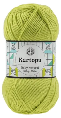 100g Kartopu Baby Natural, 51% Polyacryl, gelbgrün