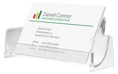 Image de Porte-cartes de visite transparent en plastique rigide, avec 1 compartiment