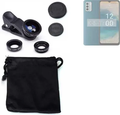 Produktbild von K-S-Trade Smartphone Kamera Linsen Set Kompatibel mit Nokia G22 3in1 Clip-On Kamera Adapter Macro Weitwinkel FishEye Fischauge Objektiv Linse