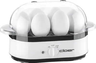 Zdjęcie produktu dla Cloer 6081, 6 jaj., Plastik, Biały, Stal nierdzewna, 350 W, 220 - 240 V