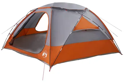 Immagine prodotto di Tenda a cupola vidaXL per 12 persone, grigia e arancione, con telo antipioggia rimovibile