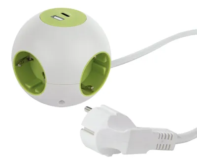 Image de REV PowerGlobe Bloc multiprise 4 prises USB blanc - 1,4 m 015408112