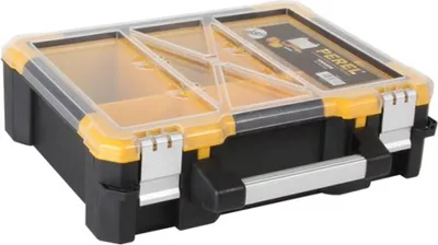 Zdjęcie produktu dla Plastikowa skrzynia do przechowywania z wyjmowanymi pojemnikami - 380 x 340 x 110 mm - 14 l