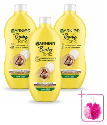 Immagine prodotto di 3 confezioni di crema corpo Garnier Body Tonic - tonificante e idratante - 400 ml - confezione - 3 pezzi