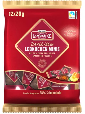 Produktbild von Lambertz Lebkuchen Minis Zartbitter 12x20g