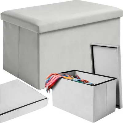 Obrázok produktu pre Ruhhy 25994 Skladacia textilná stolička, 80 kg, 60 x 30 x 30 cm, svetlosivá