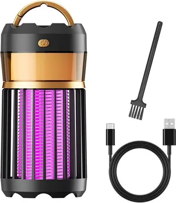 Immagine prodotto di Dispositivo elettrico per la cattura di insetti, 2000 V, ricaricabile tramite USB, alimentato a batteria, zanzariera, dispositivo per la cattura di insetti per interni, nero.