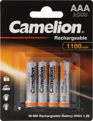 Produktbild von Micro-Akku CAMELION 1,2 V, 1.100 mAh, Typ AAA, NiMH, 4er-Blister